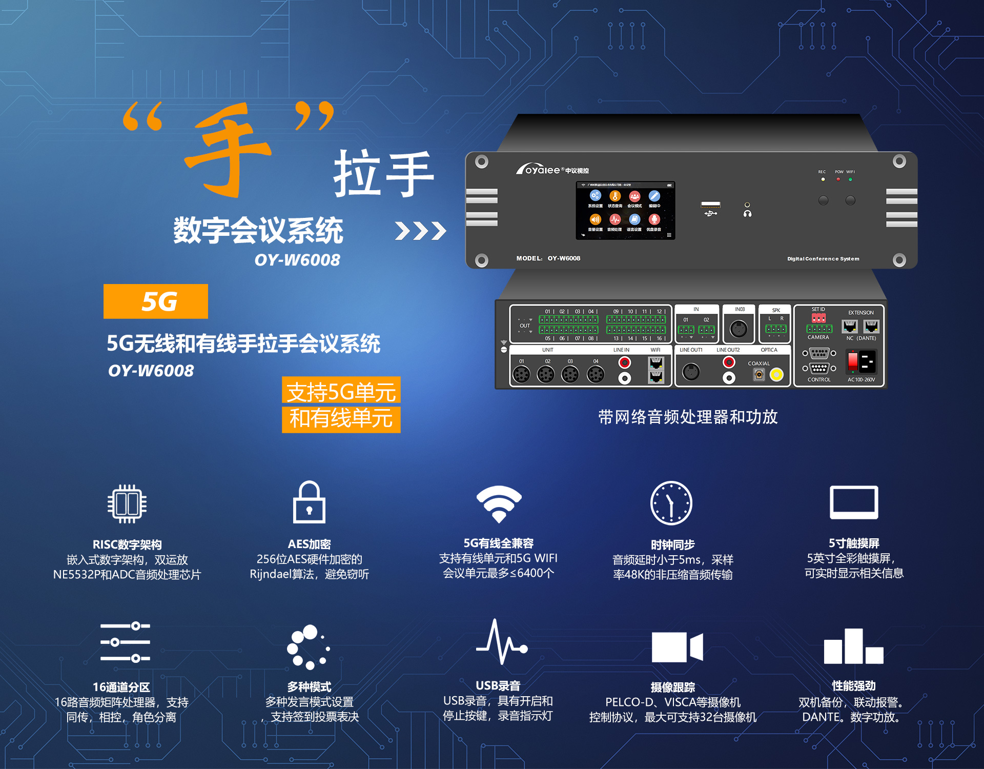 OY-W6008手拉手数字多媒体会议系统