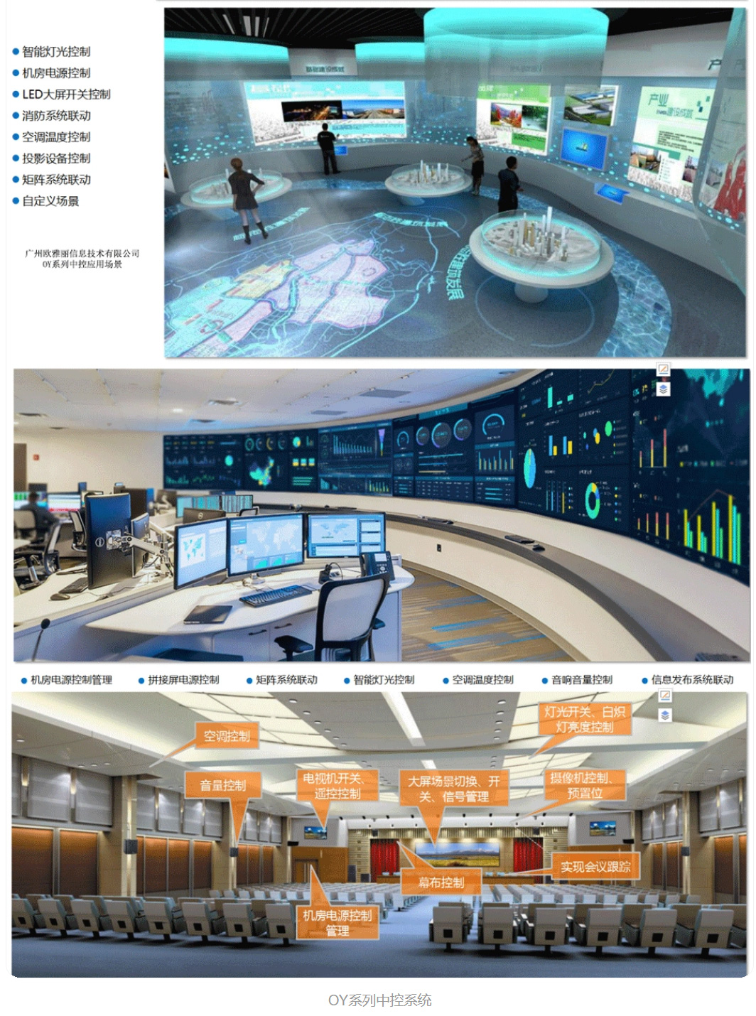 中控系统应用于会议室，多功能厅，展厅，指挥中心等场所